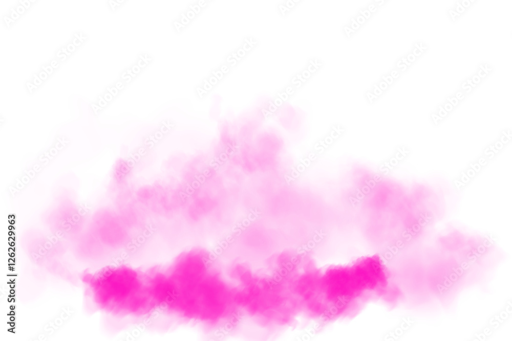 Fototapeta premium Bright Pink Smoke Cloud Illustration. Fantastic pink smoke. Magic smoke. Smog cloud on podium or stage. Fog vapor over ground or water surface, magic haze. Magic smoke, magic fog, pink steam. PNG.