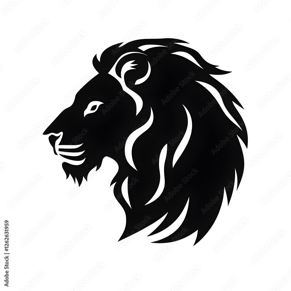 Fototapeta premium lion head silhouette