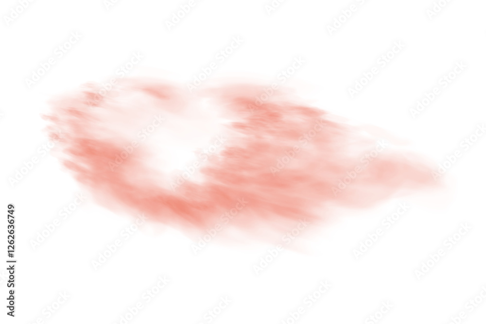 Bright Red Smoke Cloud Illustration. Fantastic red smoke. Magic smoke. Smog cloud on podium or stage. Fog vapor over ground or water surface, magic haze. Magic smoke, magic fog, red steam. PNG.