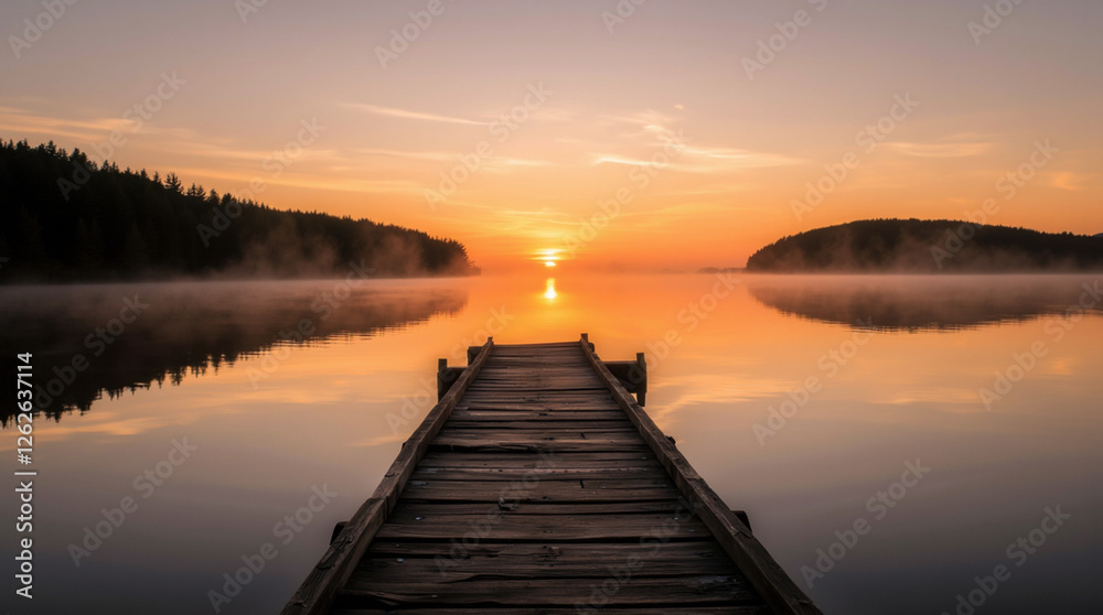 Golden Reflections: A Sunset by the Lake Golden Reflections: A Sunset by the Lake