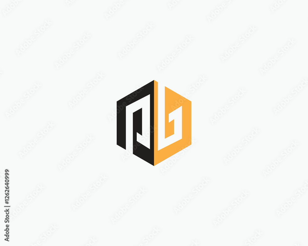 Fototapeta premium PB Polygon Letters Logo Design Template