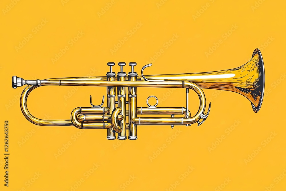 Fototapeta premium Trumpet instrument icon.