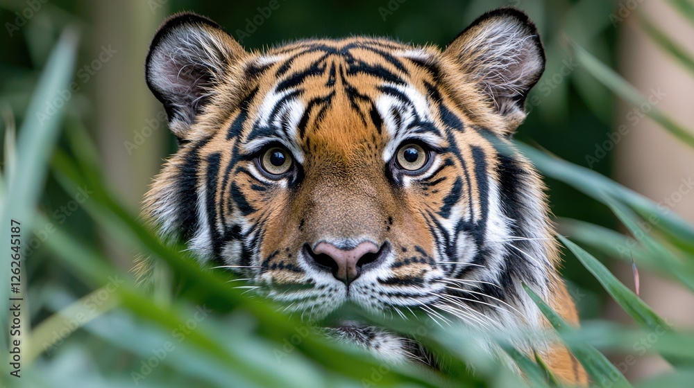 Fototapeta premium Tiger in Jungle, Close-up Portrait, Wildlife