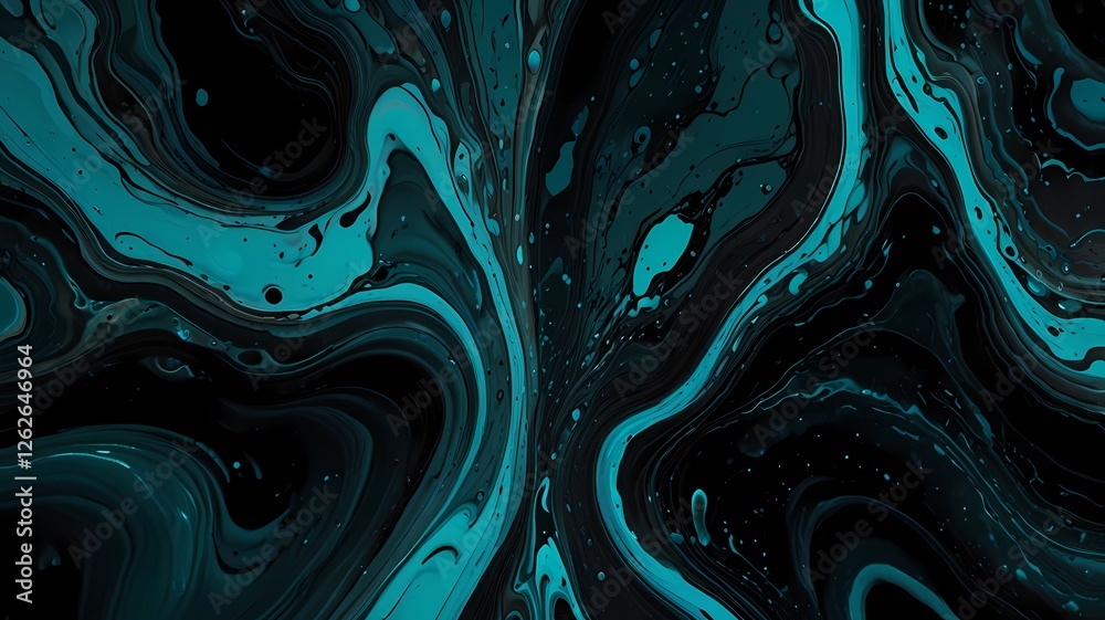 Obraz premium Turquoise Liquid Swirl - Abstract Fluid Art Background