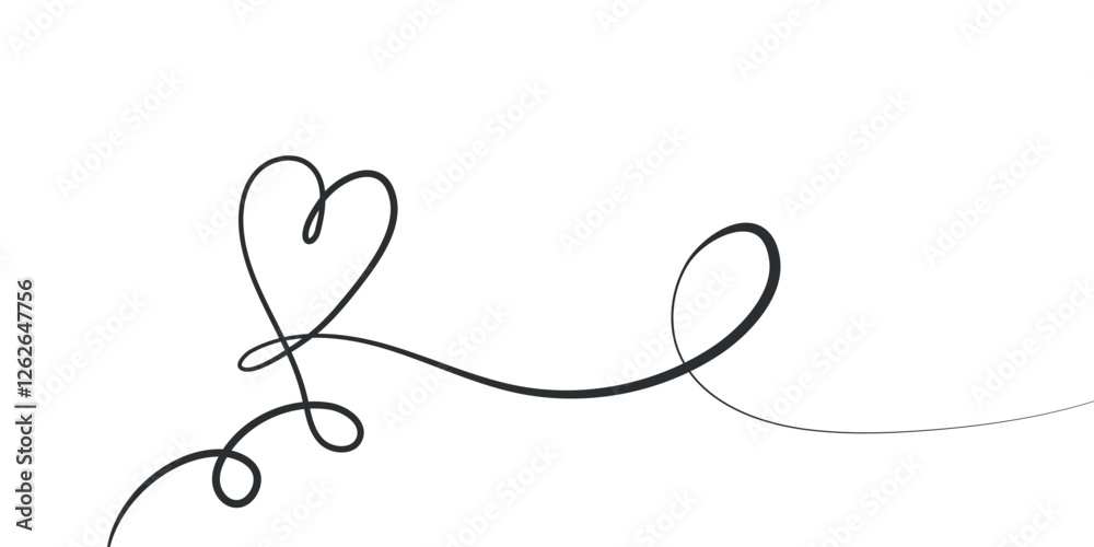 Hand drawn continuous of heart. Lineart romantic logo, icon, valentine element in trendy doodle style. love nubes art for wedding, birthday. Outline coquette vector illustration on white background. Hand drawn continuous of heart. Lineart romantic logo, icon, valentine element in trendy doodle style. love nubes art for wedding, birthday. Outline coquette vector illustration on white background.