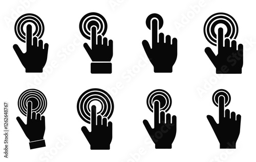 Obraz na plátně Hand touch gestures icon set