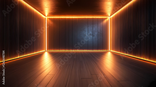 Modern Space with Orange Lighting