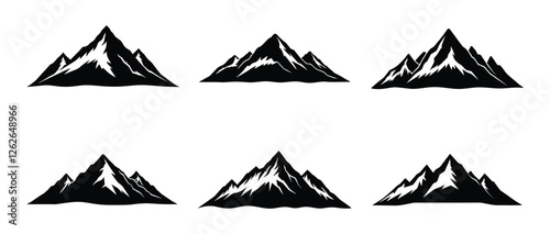 Fotografie Mountain silhouette icon set