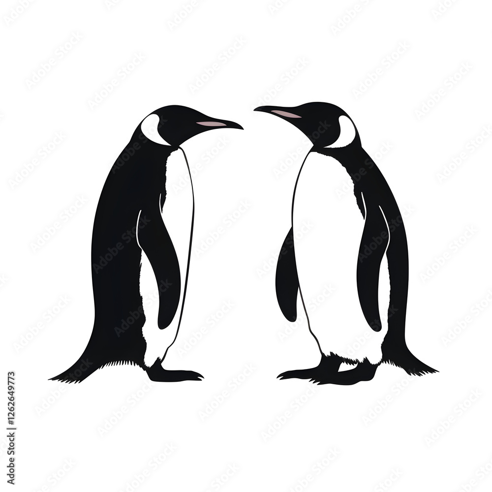 Fototapeta premium penguins silhouette