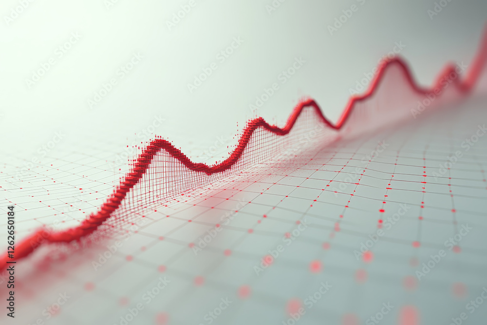 Abstract Red D Data Graph Stock Chart Growth Trend