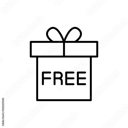 Free gift outline icons, minimalist vector illustration ,simple transparent graphic element .Isolated on white background