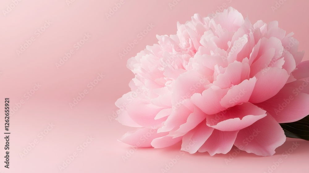 Fototapeta premium peony flowers are a beautiful concept. Pink flower on a soft background creating a serene atmosphere.