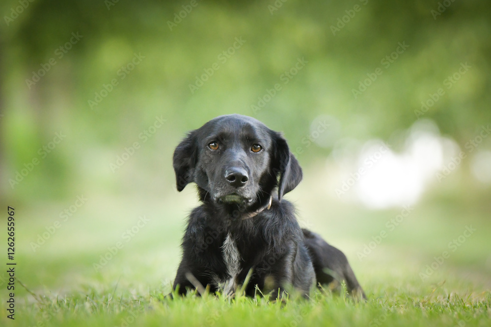 Spring portrait of dog in nature. He is so cute in the nature. He has so lovely face Spring portrait of dog in nature. He is so cute in the nature. He has so lovely face