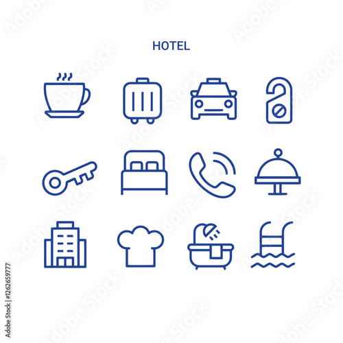 hotel line vector icons set , travel icon 