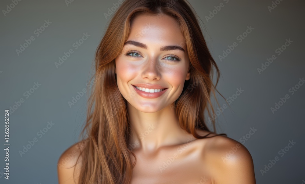 Smiling young woman with long hair Smiling young woman with long hair