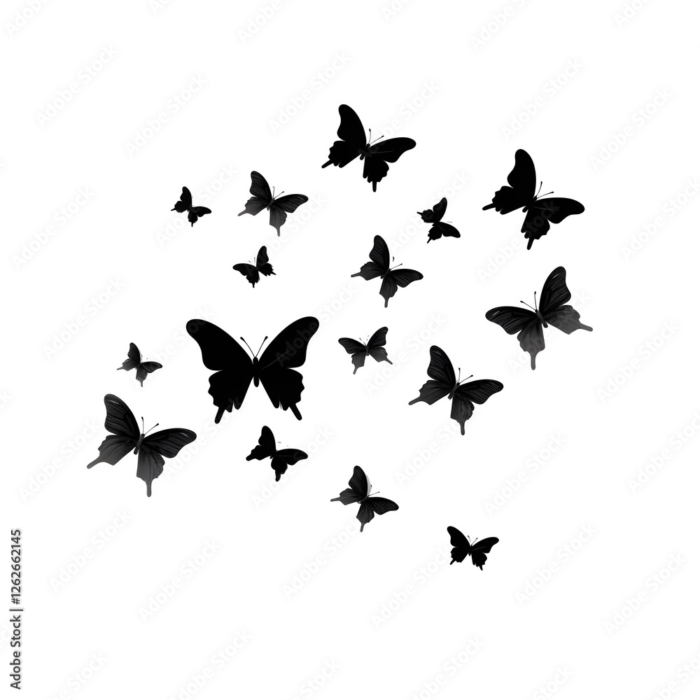 Fototapeta premium flying butterflies silhouette