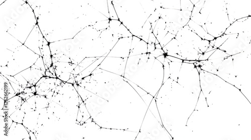 Obraz na płótnie Cracked Glass Texture Abstract Pattern with Network of Fracture Lines on Transparent Backdrop Design w salonie