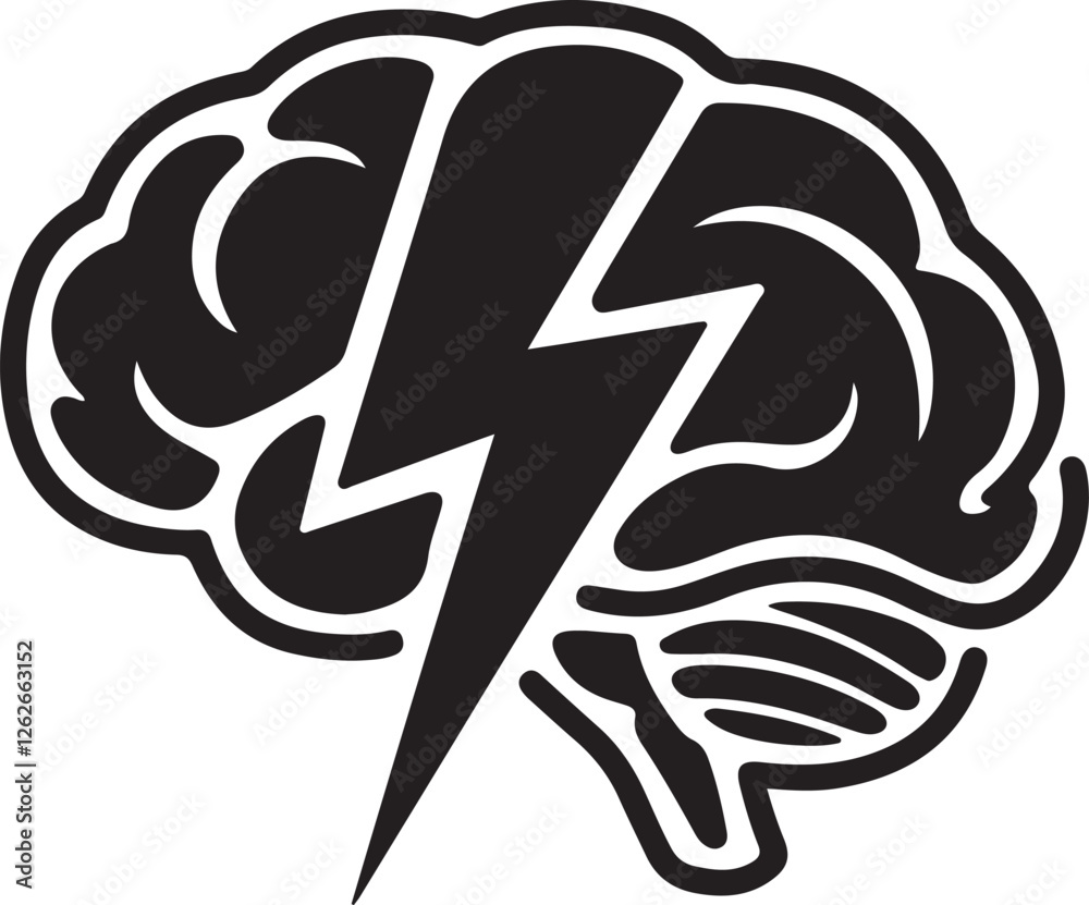 A brain shape vector art illustration A brain shape vector art illustration