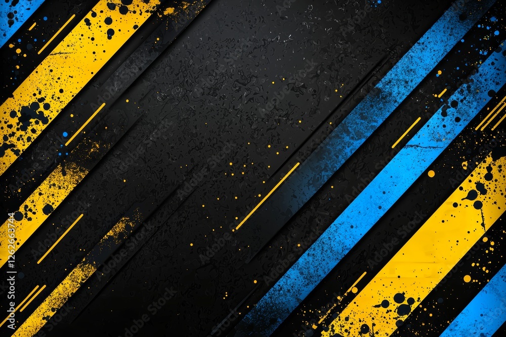 Fototapeta premium A captivating abstract wallpaper background with vibrant blue and yellow streaks, poised to become a best-seller