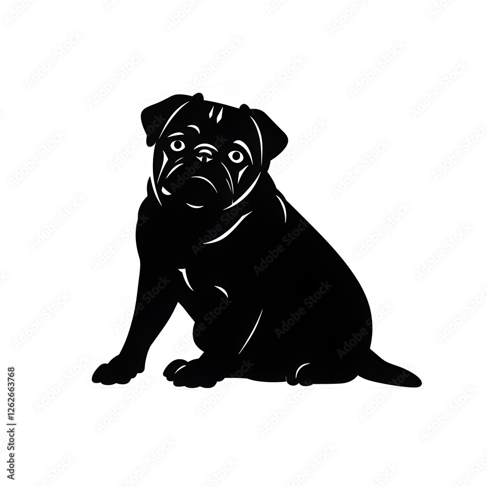 Obraz premium pug dog silhouette