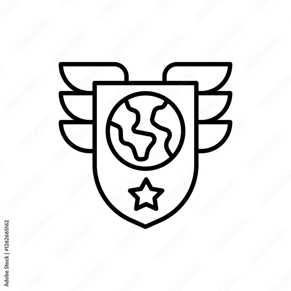 Global elites badge outline icons, minimalist vector illustration ,simple transparent graphic element .Isolated on white background Global elites badge outline icons, minimalist vector illustration ,simple transparent graphic element .Isolated on white background