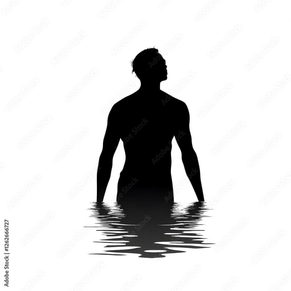 Fototapeta premium swimmer silhouette