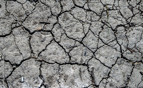 A close up of a cracked and dried out ground