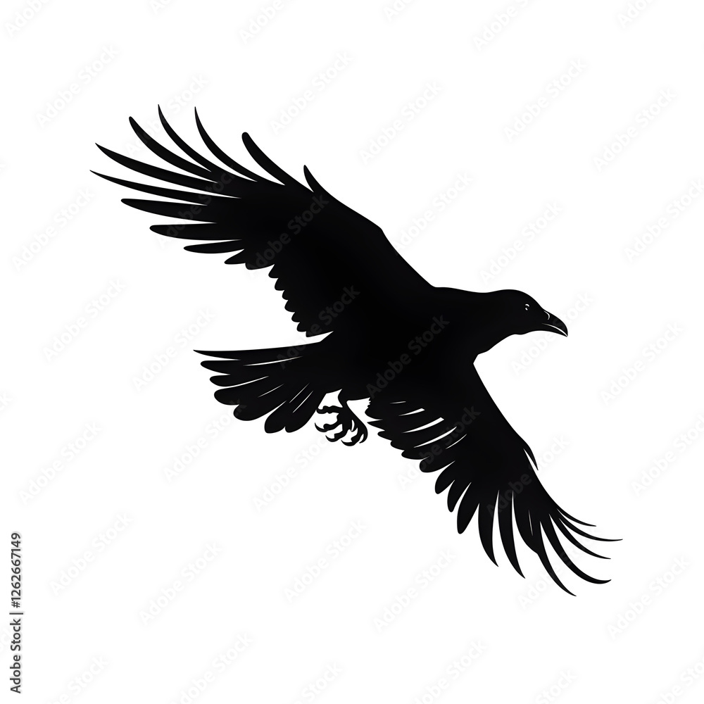 Obraz premium raven flying silhouette