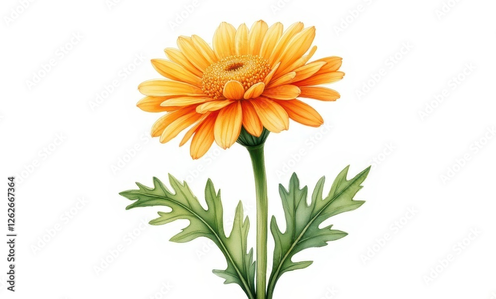 Vibrant orange gerbera daisy in bloom Vibrant orange gerbera daisy in bloom