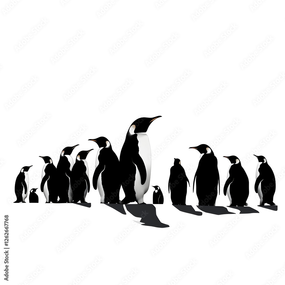 Fototapeta premium penguins silhouette