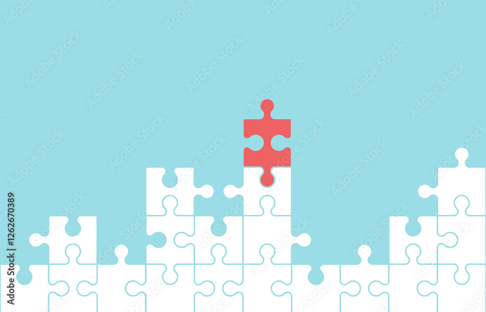Leadership or different concept. Business investment to success. Jigsaw puzzle Leadership or different concept. Business investment to success. Jigsaw puzzle