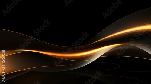 Elegant Golden Metal Lines on Black Background