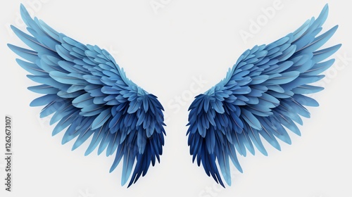 Blue Isolated Transparent Wings