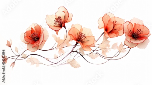 Vibrant isolated flower bouquet on white background