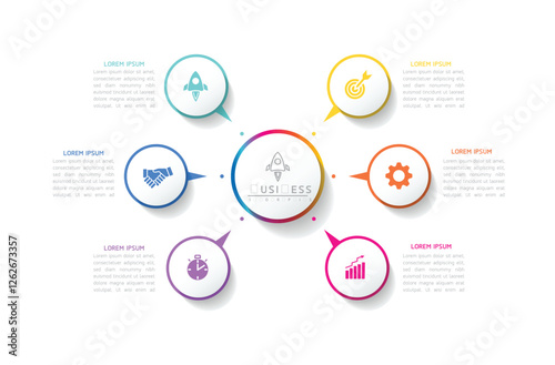 Vector business Presentation Connecting Steps Infographic Template