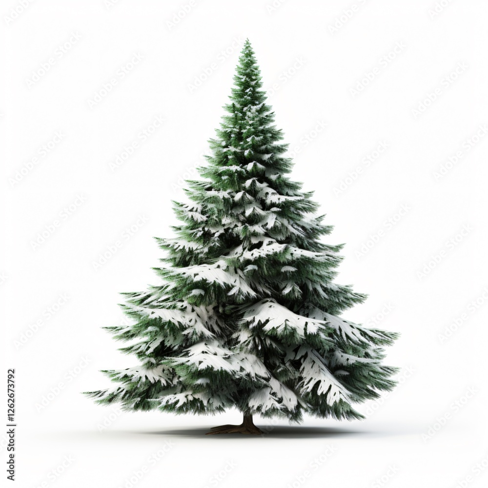Christmas Tree Snow Isolated White Background Image Christmas Tree Snow Isolated White Background Image