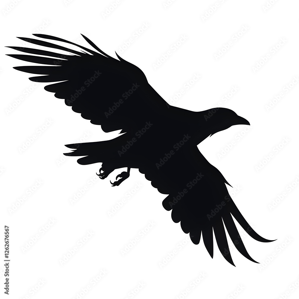 Obraz premium crow flying silhouette