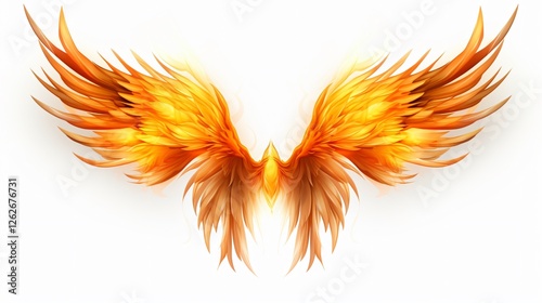 Phoenix Wings Isolated White Background