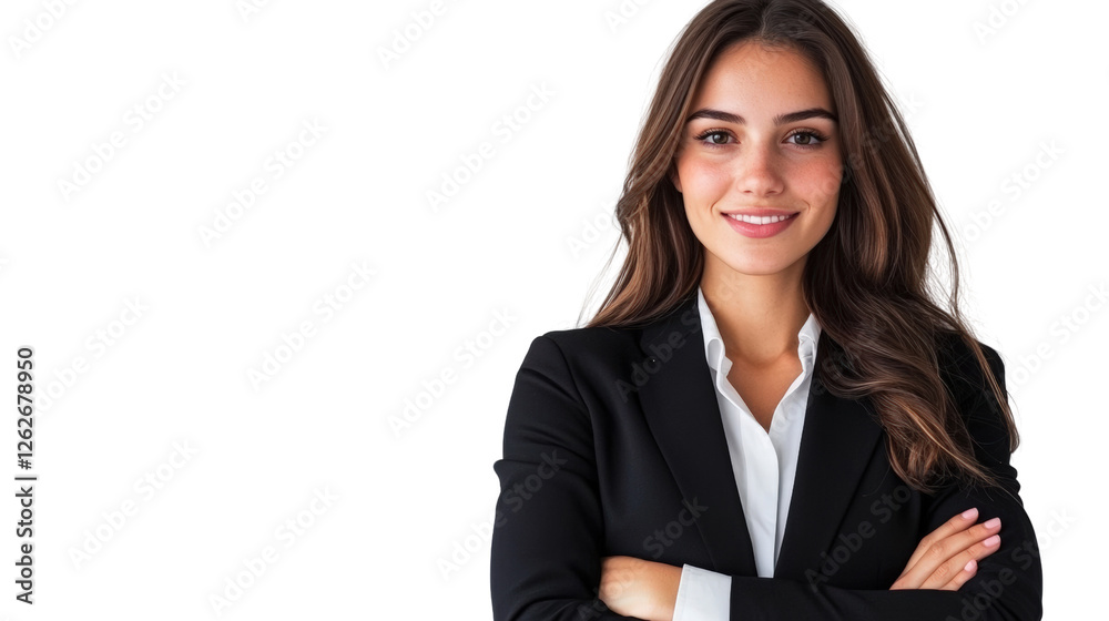 Professional woman in business attire studio environment portrait shot confident expression Professional woman in business attire studio environment portrait shot confident expression