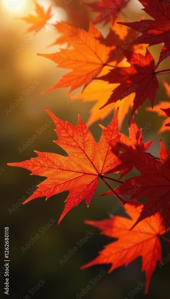Close-up of maple leaves, rich color variations, soft autumn light, natural light, autumn leaf, fall foliage Close-up of maple leaves, rich color variations, soft autumn light, natural light, autumn leaf, fall foliage