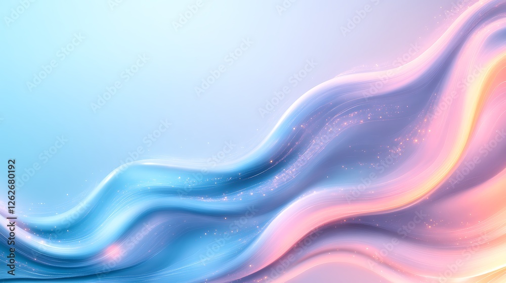 Fototapeta premium Flowing abstract waves digital art soft colors modern design vibrant and calm aesthetic concept