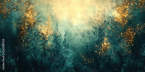 Enchanting forest fireflies illuminate night sky serene wilderness nature artwork mystical atmosphere aerial view dreamlike concept
