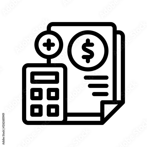 expense tracking line icon