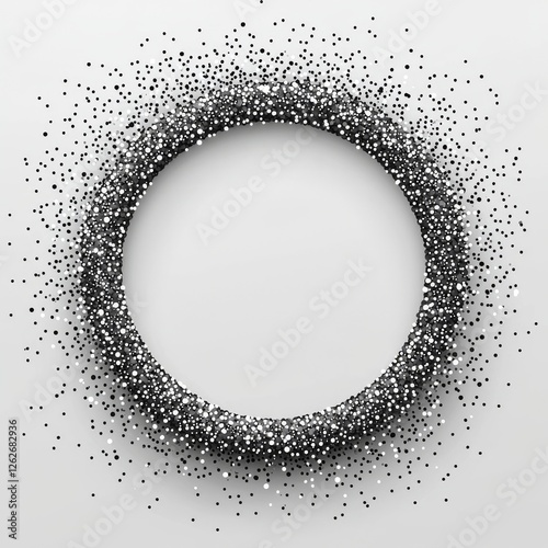 Wallpaper Mural An isolated illustration of a silver glitter round circle frame on a transparent background, in PNG format, suitable as clip art Torontodigital.ca