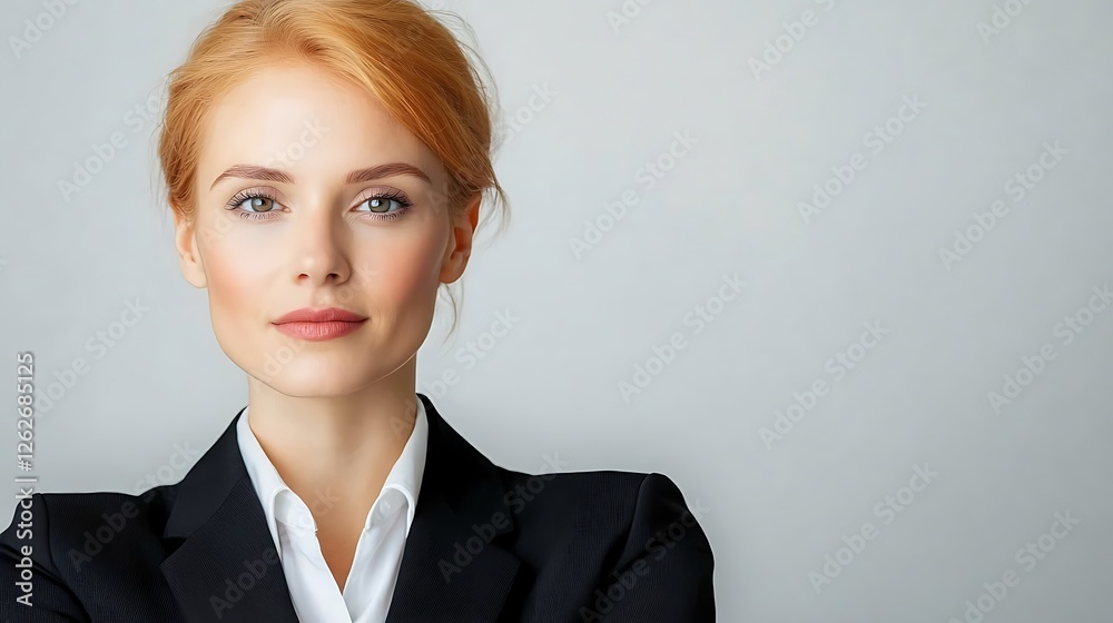 Empowered businesswoman portrait confident professional attire in studio close-up Empowered businesswoman portrait confident professional attire in studio close-up