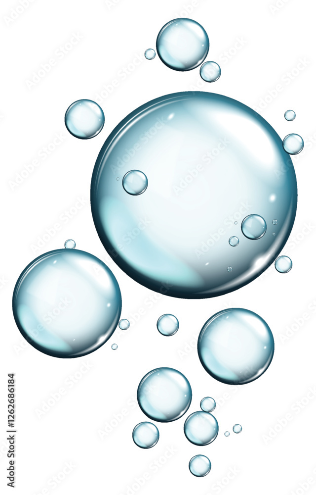 Bubbles in water isolated on white background Bubbles in water isolated on white background