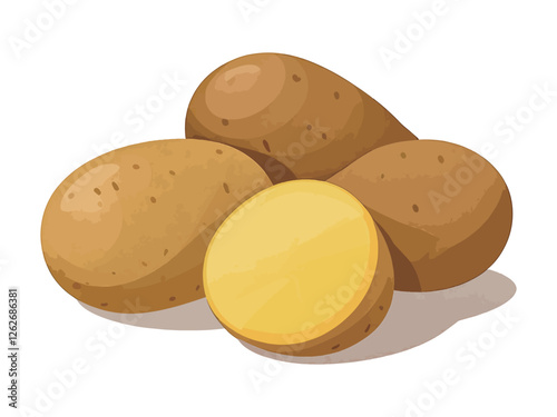 シンプルなじゃがいものイラスト　生成AI