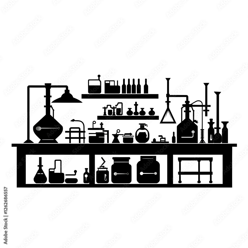 Fototapeta premium laboratory silhouette