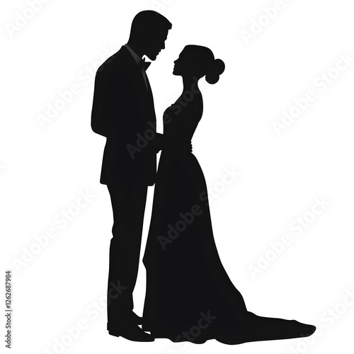 Wallpaper Mural bride groom silhouette Torontodigital.ca