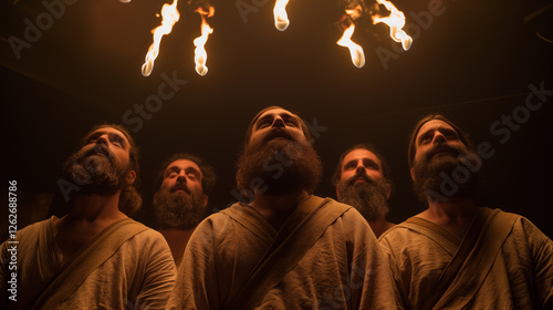 Pentecost. Holy Spirit upon Apostles.